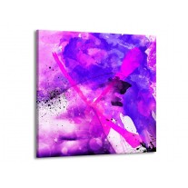 Canvas schilderij Abstract | Paars, Roze, Wit | 70x70cm 1Luik