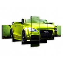 Canvas schilderij Audi | Groen, Zwart | 210x100cm 7Luik