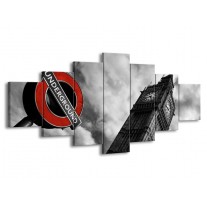 Glas schilderij Londen | Grijs, Zwart, Rood | 210x100cm 7Luik