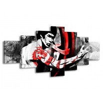 Glas schilderij Sport | Zwart, Rood, Wit | 210x100cm 7Luik