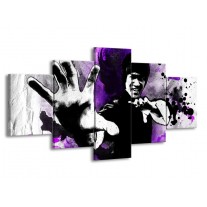 Canvas schilderij Sport | Paars, Zwart, Wit | 150x80cm 5Luik