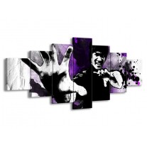 Canvas schilderij Sport | Paars, Zwart, Wit | 210x100cm 7Luik