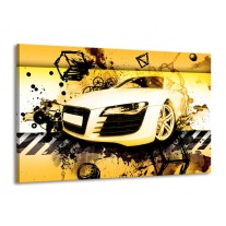 Canvas schilderij Audi | Geel, Zwart, Wit | 140x90cm 1Luik
