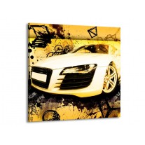 Canvas schilderij Audi | Geel, Zwart, Wit | 50x50cm 1Luik