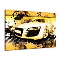 Canvas schilderij Audi | Geel, Zwart, Wit | 70x50cm 1Luik