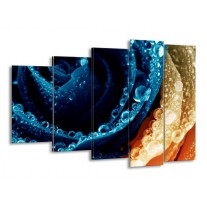 Glas schilderij Roos | Blauw, Oranje | 150x100cm 5Luik