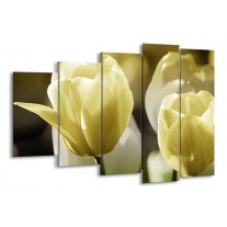 Glas schilderij Tulp | Groen, Grijs | 150x100cm 5Luik