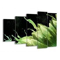 Glas schilderij Tulp | Groen, Zwart | 150x100cm 5Luik