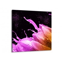 Glas schilderij Tulp | Oranje, Zwart, Roze | 70x70cm 1Luik