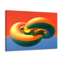 Glas schilderij Abstract | Goud, Groen, Rood | 100x70cm 1Luik