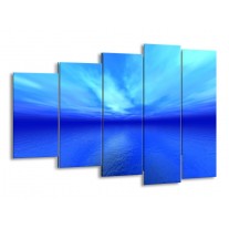 Canvas schilderij Natuur | Blauw, Wit | 150x100cm 5Luik