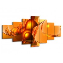 Glas schilderij Abstract | Geel, Goud, Oranje | 210x100cm 7Luik