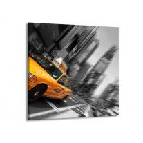 Glas schilderij Auto | Geel, Grijs, Zwart | 70x70cm 1Luik