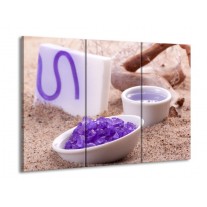 Glas schilderij Zand | Paars, Bruin, Wit | 90x60cm 3Luik