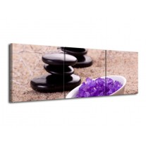 Glas schilderij Stenen | Paars, Bruin, Wit | 120x40cm 3Luik
