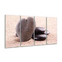 Glas schilderij Stenen | Bruin, Zwart, Grijs | 160x80cm 4Luik