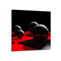 Glas schilderij Cirkel | Rood, Zwart, Wit | 50x50cm 1Luik