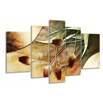Glas schilderij Tulp | Groen, Geel, Wit | 170x100cm 5Luik