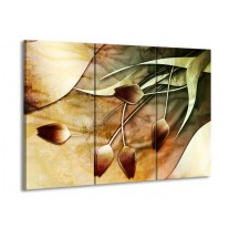 Glas schilderij Tulp | Groen, Geel, Wit | 90x60cm 3Luik