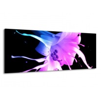 Glas schilderij Bloem | Zwart, Paars, Blauw | 145x58cm 1Luik
