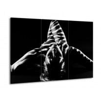 Canvas schilderij Abstract | Zwart, Wit, Grijs | 90x60cm 3Luik