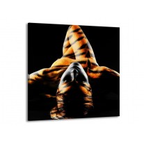 Canvas schilderij Abstract | Oranje, Zwart, Geel | 50x50cm 1Luik
