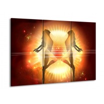 Canvas schilderij Dansen | Oranje, Rood, Geel | 90x60cm 3Luik