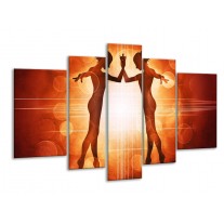 Glas schilderij Dansen | Rood, Wit, Bruin | 170x100cm 5Luik