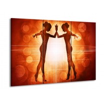 Glas schilderij Dansen | Rood, Wit, Bruin | 90x60cm 3Luik