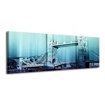 Glas schilderij London | Paars, Blauw, Grijs | 120x40cm 3Luik