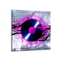 Canvas schilderij Muziek | Paars, Zwart, Grijs | 50x50cm 1Luik