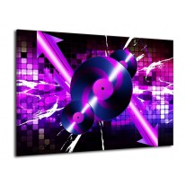 Glas schilderij Muziek | Paars, Roze, Zwart | 70x50cm 1Luik