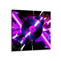 Glas schilderij Muziek | Paars, Roze, Zwart | 70x70cm 1Luik