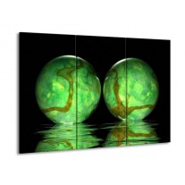 Glas schilderij Modern | Groen, Zwart | 90x60cm 3Luik