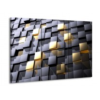 Glas schilderij Modern | Grijs, Geel | 90x60cm 3Luik