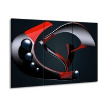 Glas schilderij Modern | Rood, Grijs, Zwart | 90x60cm 3Luik