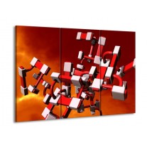 Glas schilderij Modern | Rood, Zwart, Wit | 90x60cm 3Luik