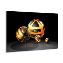 Glas schilderij Design | Oranje, Grijs, Zwart | 90x60cm 3Luik