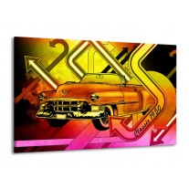 Canvas schilderij Oldtimer | Geel, Rood, Roze | 140x90cm 1Luik