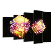 Glas schilderij Modern | Geel, Paars, Zwart | 150x100cm 5Luik