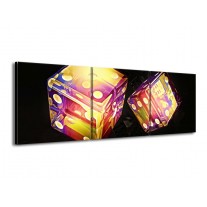 Glas schilderij Modern | Geel, Paars, Zwart | 150x50cm 3Luik
