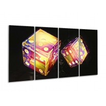 Glas schilderij Modern | Geel, Paars, Zwart | 160x80cm 4Luik