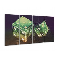 Glas schilderij Modern | Groen, Geel, Zwart | 160x80cm 4Luik