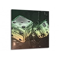 Canvas schilderij Modern | Groen, Geel, Zwart | 70x70cm 1Luik
