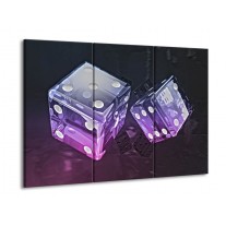 Glas schilderij Modern | Paars, Blauw, Zwart | 90x60cm 3Luik