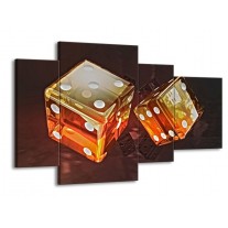 Glas schilderij Modern | Oranje, Geel, Zwart | 120x75cm 4Luik