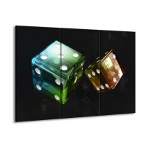 Glas schilderij Modern | Groen, Blauw, Zwart | 90x60cm 3Luik