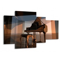 Canvas schilderij Piano | Bruin, Grijs | 120x75cm 4Luik
