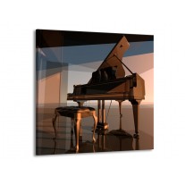 Canvas schilderij Piano | Bruin, Grijs | 50x50cm 1Luik