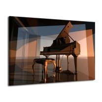 Glas schilderij Piano | Bruin, Grijs | 70x50cm 1Luik